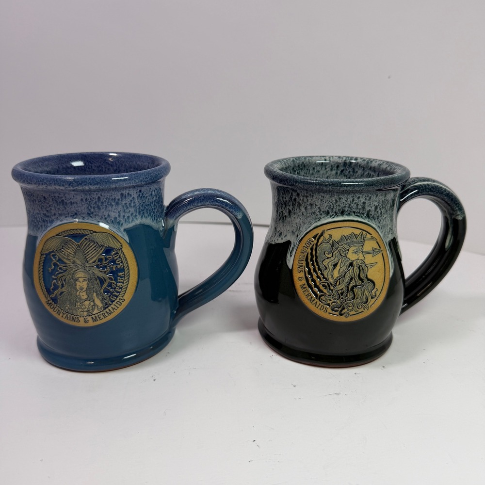 Deneen Pottery Mountains Mermaids Mug Set 2022 Poseidon Gypsea Soul Stoneware